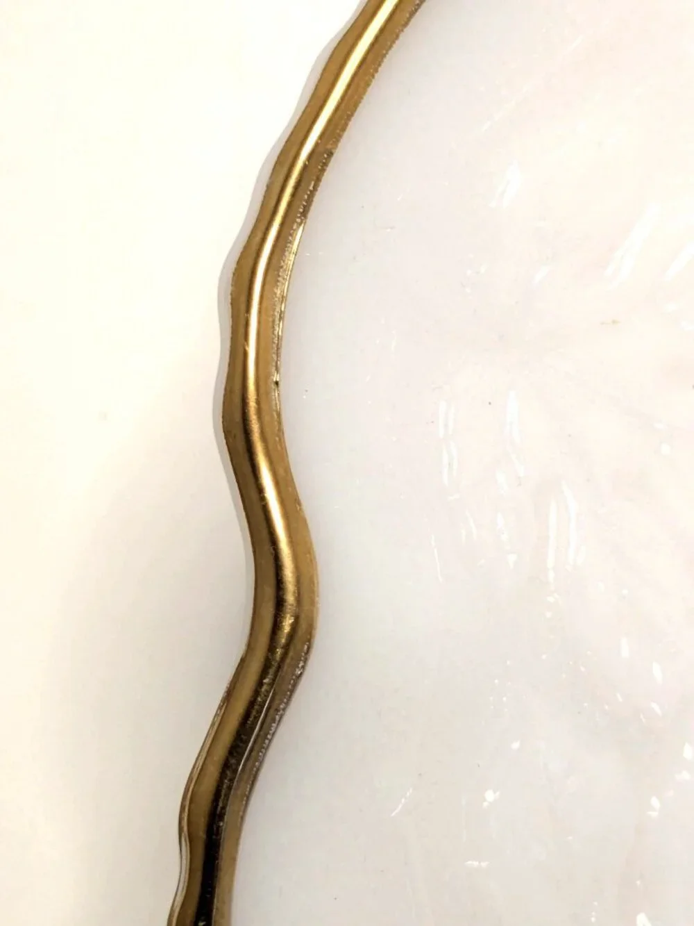 Vtg. Anchor Hocking White Milk Glass Fruit Bowl Embossed Grape Leaf Gold-Trimmed